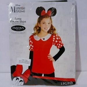 NWT Minnie Mouse Disney Halloween Costume Girl's Size 8-10 & 12-14 Long Sleeve